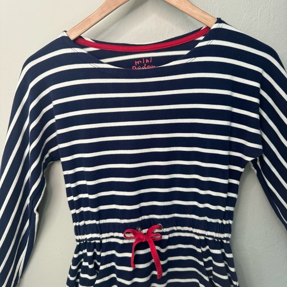 MINI BODEN Cotton Knit Striped Red White And Blue Dress Nautical Patriotic 9-10Y - Picture 6 of 13